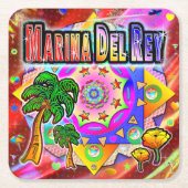 マリーナデルレイトロピカルフレンズコースター スクエアペーパーコースター (正面)