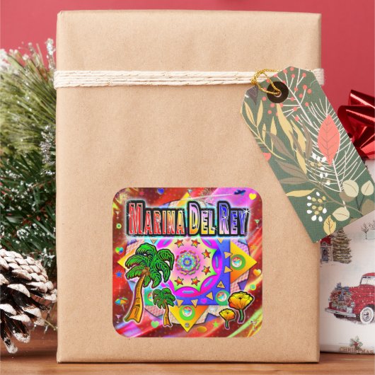 マリーナデルレイトロピカルフレンズステッカー スクエアシール (クリスマス)