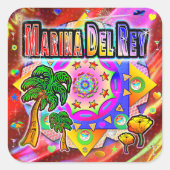 マリーナデルレイトロピカルフレンズステッカー スクエアシール (正面)