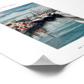 マリーナハーバーボート船がポスターを反射 ポスター (角)