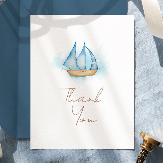 マリーナベイビーシャワー ホワイト サンキューカード