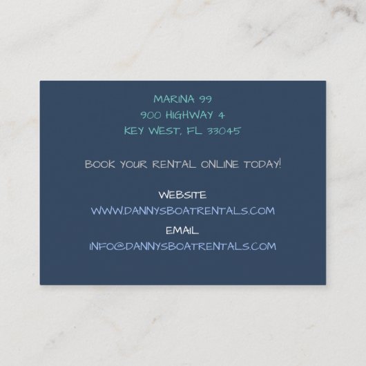 マリーナボートに白いボートレンタル 名刺 (裏面)