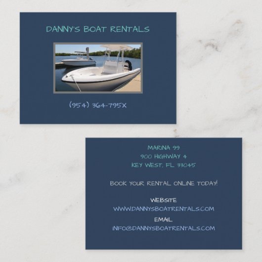 マリーナボートに白いボートレンタル 名刺 (正面/裏面)