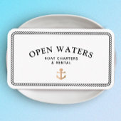 マリーナロープいかりボートホワイトビジネスカード 名刺