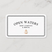 マリーナロープいかりボートホワイトビジネスカード 名刺 (正面)