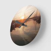 マリーナ地中海のウォールクロックの上の日の出 ラウンド壁時計 (傾斜)
