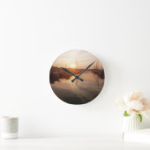 マリーナ地中海のウォールクロックの上の日の出 ラウンド壁時計 (ホーム)