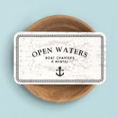 マリーナ素朴ロープいかりボートホワイトウッド 名刺