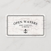 マリーナ素朴ロープいかりボートホワイトウッド 名刺 (正面)