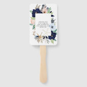 マリーナ航海の開花ネイビー赤面ピンク結婚ズ ハンドファン (裏面)