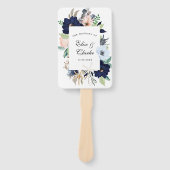 マリーナ航海の開花ネイビー赤面ピンク結婚ズ ハンドファン (正面)