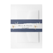 マリーナ航海の開花ネイビー赤面ピンク結婚ズ 招待状ベリーバンド (正面例)