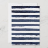 マリーナ航海の開花ネイビー赤面保存日付 招待状 (裏面)