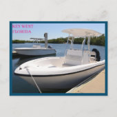 マリーナ鍵西フロリダの白いボート ポストカード (正面)