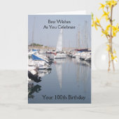 マリーナ100パーソナライズされた誕生日のボート カード (黄色い花)