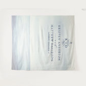 マリーナ アンカー モノグラム 水彩 海 結婚式 タペストリー (正面(横))