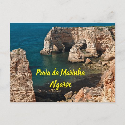 マリーニャビーチでラゴア，アルガルヴェ。ポルトガル ポストカード (正面)