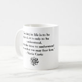 マリーパーソナライズされたキュリー引用文 コーヒーマグカップ (正面左)