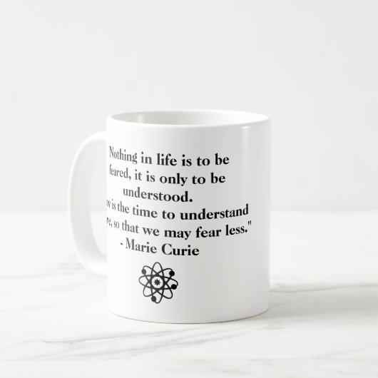 マリーパーソナライズされたキュリー引用文 コーヒーマグカップ (正面左)