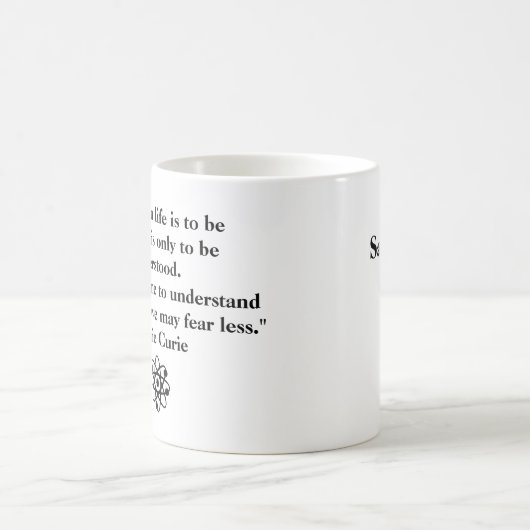 マリーパーソナライズされたキュリー引用文 コーヒーマグカップ (中央)