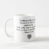 マリーパーソナライズされたキュリー引用文 コーヒーマグカップ (左)