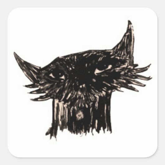 マリーフィッシュ漫画の頭 スクエアシール (正面)