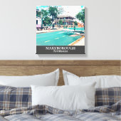 マリーボローオーストラリアヴィンテージ旅行芸術 キャンバスプリント (インサイチュ (寝室))