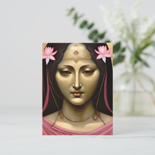 マリーマグダレネ金ゴールドとピンク ポストカード (スタンド正面)