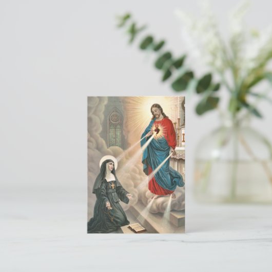 マリーマーガレットアラコクローマカトリック祈りの言葉カード プレイスカード (スタンド正面)