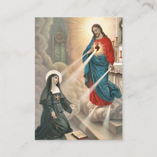 マリーマーガレットアラコクローマカトリック祈りの言葉カード プレイスカード (正面)