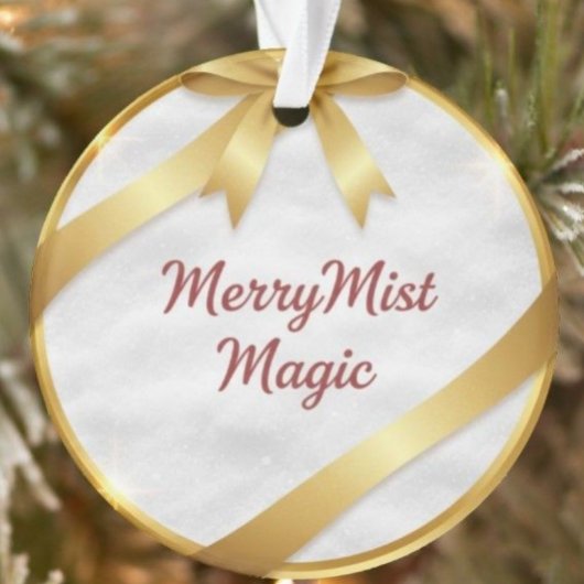 マリーミストマジック コージーウィンター スノーフレーク&ゴールドリボン オーナメント