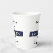 マリーンカスタムいかり航海の海ネイビーブルー 紙コップ (左)