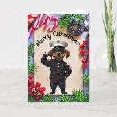 マリーン犬のクリスマス折りたたみグリーティングカード シーズンカード (正面)