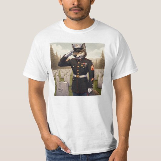 マリーン・ウルフの敬礼 Tシャツ (正面)