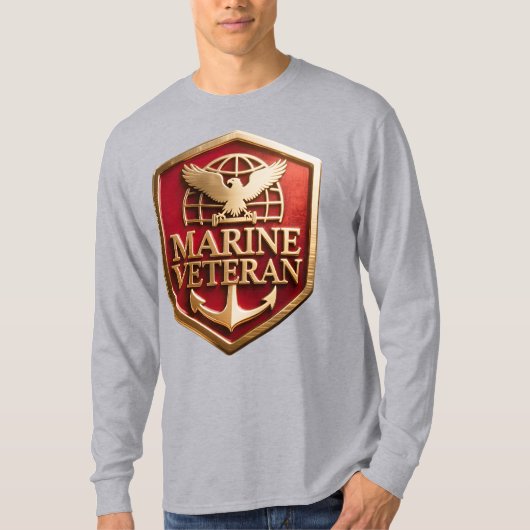 マリーン・コー・ベテラン ロゴ エンブレム Tシャツ (正面)