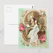 マリー・アントイフランスのネット，パリ，ヴィンテージ，ロココ，ピアノ ポストカード (正面/裏面)