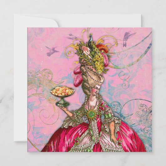 マリー・アントワネットがケーキ食べを食べる 招待状 (正面)