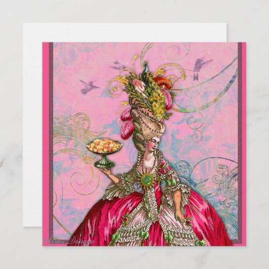 マリー・アントワネットがケーキ食べを食べる 招待状 (正面/裏面)