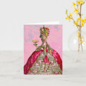 マリー·アントワネットが彼らにケ食べーキをさせる カード (黄色い花)