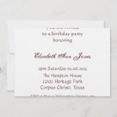 マリー・アントワネットと白いプードル 招待状 (裏面)