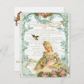 マリー·アントワネットと雀 招待状 (正面/裏面)