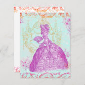 マリー・アントワネットのカスタム招待状 ポプリ 招待状 (正面/裏面)