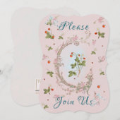 マリー・アントワネットの小さなイチゴの招待状 招待状 (正面/裏面)