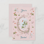 マリー・アントワネットの小さなスイカのピンクの招待状 招待状 (正面/裏面)