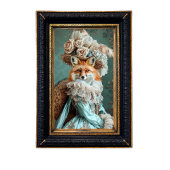マリー・アントワネットの花柄キツネ デコパージュ アンティーク 薄葉紙