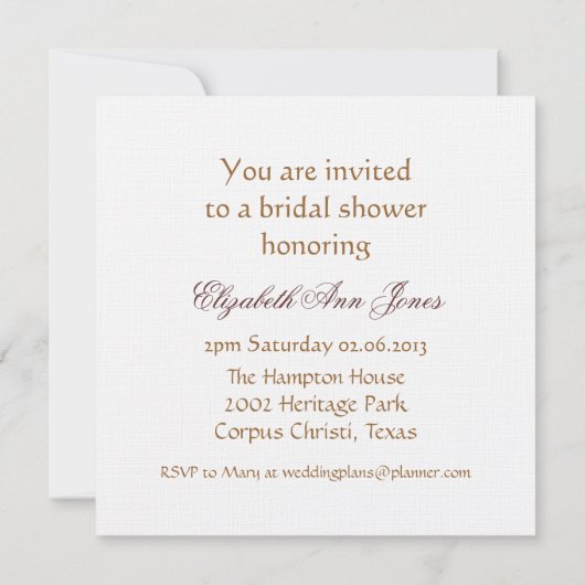 マリー·アントワネットアクアウィズケーキ 招待状 (裏面)