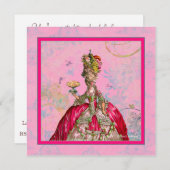 マリー·アントワネットブライダル·シャワー·インビテーション 招待状 (正面/裏面)