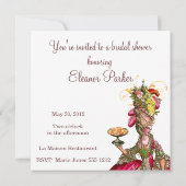 マリー·アントワネットブライダル·シャワー·インビテーション 招待状 (裏面)