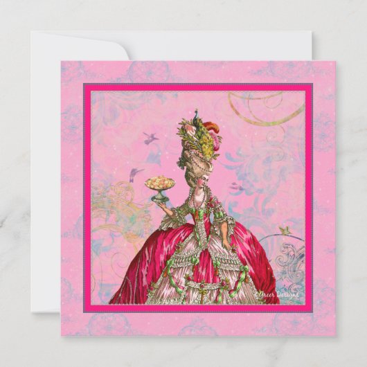 マリー·アントワネットブライダル·シャワー·インビテーション 招待状 (正面)