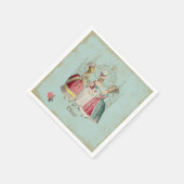 マリー・アントワネット三人の女性が待ち受ける スタンダードカクテルナプキン (角)